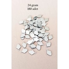 Just Cheap Store Oya Abiye Bileklik Kolye Pleksi Metalik Plastik Pul Gümüş Renk 24 Gram 180 Adet - BNC564