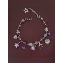 Rüya Kıyısı Pinterest Tarzı Bahar Çiçekleri Temalı El Yapımı Ayarlanabilir Vintage Charm Bileklik
