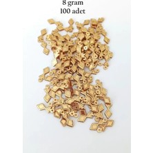 Just Cheap Store Oya Abiye Bileklik Kolye Pleksi Metalik Plastik Pul Altın Renk 8 Gram 100 Adet - BNC476
