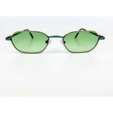 Old Space Vintage Vintage Güneş Gözlüğü – 1990 Retro Yeşil-Gold Metal Çerçeve & Yeşil Degrade Cam Gözlük OSV650