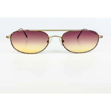 Old Space Vintage Vintage Güneş Gözlüğü – 1990 Retro Gold Desenli Metal & Pembe Sarı Camlı Gözlük OSV621