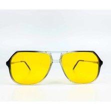 Old Space Vintage Vintage Güneş Gözlüğü – 1980 Retro Siyah Çerçeve & Sarı Cam Gözlük OSV633