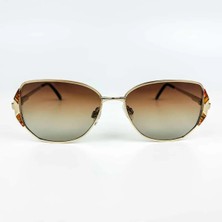 Old Space Vintage Vintage Güneş Gözlüğü – 1980 Retro Gold Metal Çerçeve & Kahverengi Degrade Camlı Gözlük OSV680