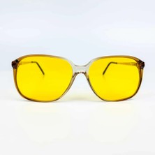 Old Space Vintage Intage Güneş Gözlüğü – 80'ler Retro Somon Kemik Çerçeve & Sarı Polarize Camlı Gözlük OSV700