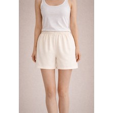 %100 Pamuk Vual Şort Astarı Terletmez Beli Lastikli Içlik Jupon Kısa Şort Astarı Kadın