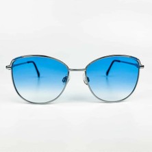 Old Space Vintage Vintage Güneş Gözlüğü – 1980'LER Retro Gümüş Metal Çerçeve & Mavi Degrade Gözlük OSV625