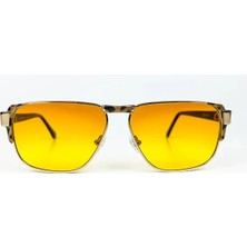 Old Space Vintage Vintage Güneş Gözlüğü – 80’ler Retro – Gold Metal Çerçeve, Turuncu Degrade Cam