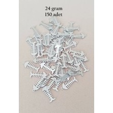 Just Cheap Store Oya Abiye Bileklik Kolye Pleksi Metalik Plastik Pul Gümüş Renk 24 Gram 150 Adet - BNC589