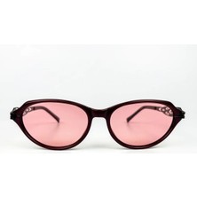 Old Space Vintage Vintage Güneş Gözlüğü – 2000’LER Retro – Bordo Kemik Çerçeve, Pembe Cam