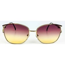 Old Space Vintage Vintage Güneş Gözlüğü – 70'ler Retro Gold Metal & Mor-Sarı Camlı Gözlük OSV703