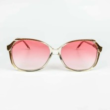 Old Space Vintage Vintage Güneş Gözlüğü – 70’ler Retro Kahverengi Kemik Çerçeve & Pembe Degrade Camlı Gözlük OSV720