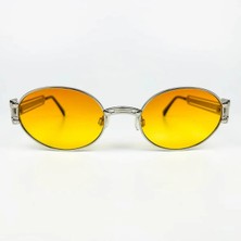 Old Space Vintage Vintage Güneş Gözlüğü – 90’lar Retro – Gümüş Metal Çerçeve, Turuncu Degrade Cam