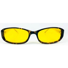 Old Space Vintage Vintage Güneş Gözlüğü – 90’lar Retro – Kahverengi Kemik Çerçeve, Sarı Polarize Cam