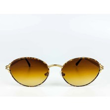 Old Space Vintage Vintage Güneş Gözlüğü – 1990 Retro Gold Desenli Metal & Kahverengi Degrade Gözlük OSV635