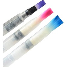 Sanathobi Fırça Uçlu, Brush Pen, Sulu Boya, Su ve Mürekkep Hazneli, Boyama Kalemi, Düz Kesik-7 Adet