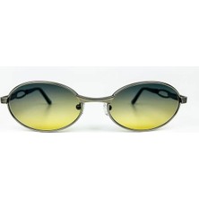 Old Space Vintage Vintage Güneş Gözlüğü – 90’lar Retro – Gümüş Metal Çerçeve, Yeşil Degrade Cam