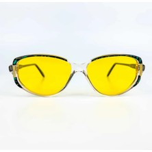 Old Space Vintage Vintage Güneş Gözlüğü – 1970’LER Retro Kemik Desenli Çerçeve & Sarı Camlı Gözlük OSV629