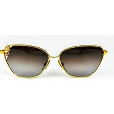 Old Space Vintage Vintage Güneş Gözlüğü – 80'ler Retro – Gold Metal Çerçeve, Kahverengi Degrade Cam