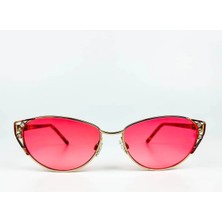 Old Space Vintage Vintage Güneş Gözlüğü – 80’ler Retro – Gold Metal Çerçeve, Pembe Degrade Cam