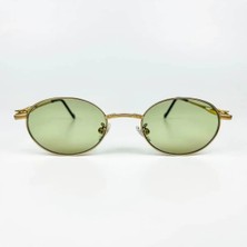 Old Space Vintage Vintage Güneş Gözlüğü – 90’lar Retro – Gold Metal Çerçeve, Yeşil Cam