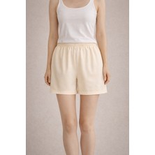 %100 Pamuk Vual Şort Astarı Terletmez Beli Lastikli Içlik Jupon Kısa Şort Astarı Kadın