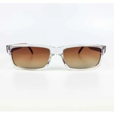 Old Space Vintage Vintage Güneş Gözlüğü – 1990 Retro Şeffaf Kırmızı Çerçeve & Kahverengi Degrade Gözlük OSV652