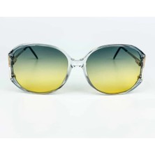 Old Space Vintage Vintage Güneş Gözlüğü – 1970’LER Retro Şeffaf Kemik & Yeşil Degrade Camlı Gözlük OSV722