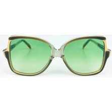 Old Space Vintage Vintage Güneş Gözlüğü – 70S Retro Kahverengi Kemik Çerçeve & Yeşil Degrade Camlı Gözlük OSV671