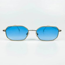 Old Space Vintage Vintage Güneş Gözlüğü – 90’lar Retro – Gold Metal Çerçeve, Mavi Degrade Cam