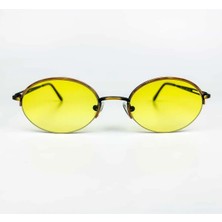 Old Space Vintage Vintage Güneş Gözlüğü – 1990'LAR Retro Desenli Gold Metal Çerçeve & Sarı Camlı Gözlük OSV724