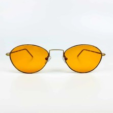 Old Space Vintage Vintage Güneş Gözlüğü – 1990’LAR Retro Altın Desenli Metal Çerçeve & Turuncu Camlı Gözlük OSV627