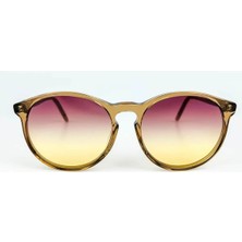 Old Space Vintage Vintage Güneş Gözlüğü – 80’ler Retro – Kahverengi Kemik Çerçeve, Mor-Sarı Degrade Cam