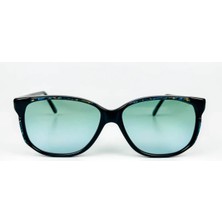 Old Space Vintage Vintage Güneş Gözlüğü – 70’ler Retro – Siyah Kemik Çerçeve, Turkuaz Cam