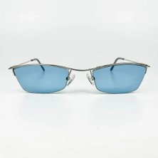 Old Space Vintage Vintage Güneş Gözlüğü – 90’lar Retro – Gümüş Metal Çerçeve, Mavi Cam