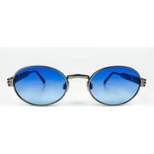 Old Space Vintage Vintage Güneş Gözlüğü – 90’lar Retro – Gümüş Metal Çerçeve, Mavi Degrade Cam