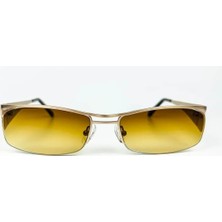 Old Space Vintage Vintage Güneş Gözlüğü – 90’lar Retro – Gold Metal Çerçeve, Kahverengi Degrade Cam