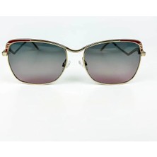 Old Space Vintage Vintage Güneş Gözlüğü – 80'ler Retro – Gold Metal Çerçeve, Yeşil-Pembe Degrade Polarize Cam