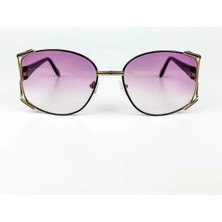 Old Space Vintage Vintage Güneş Gözlüğü – 80’ler Retro – Gold Metal Çerçeve, Mor Degrade Cam