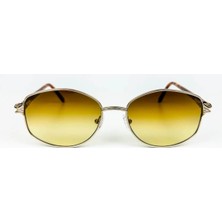Old Space Vintage Vintage Güneş Gözlüğü – 90’lar Retro – Gold Metal Çerçeve, Kahverengi Degrade Cam