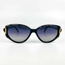 Old Space Vintage Vintage Güneş Gözlüğü – 1970 Retro Siyah Kemik Çerçeve & Füme Degrade Camlı Gözlük OSV682