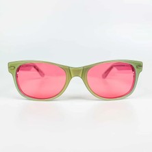 Old Space Vintage Vintage Güneş Gözlüğü – 1990 Retro Mint Kemik Çerçeve & Pembe Polarize Camlı Gözlük OSV687
