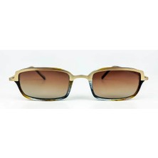 Old Space Vintage Vintage Güneş Gözlüğü – 90’lar Retro – Gold Desenli Çerçeve, Kahverengi Degrade Polarize Cam