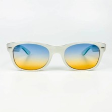 Old Space Vintage Vintage Güneş Gözlüğü – 2000'LER Retro – Kemik Çerçeve, Mavi-Turuncu Degrade Cam