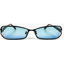 Old Space Vintage Vintage Güneş Gözlüğü – 90'lar Retro – Bordo Metal Çerçeve, Mavi Degrade Cam