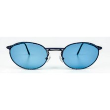 Old Space Vintage Vintage Güneş Gözlüğü – 90'lar Retro – Desenli Metal Çerçeve, Mavi Cam