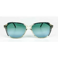 Old Space Vintage Vintage Güneş Gözlüğü – 70'ler Retro Desenli Kemik Çerçeve & Turkuaz Camlı Gözlük OSV717