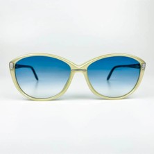 Old Space Vintage Vintage Güneş Gözlüğü – 90'lar Retro – Beyaz Kemik Çerçeve, Mavi Degrade Cam