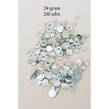 Royaleks Group Oya Abiye Bileklik Kolye Pleksi Metalik Plastik Pul Gümüş Renk 24 Gram 210 Adet - BNC570