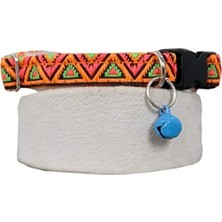 Ulu Pazarlama Etnik Desenli Zilli Boyun Tasması - Kedi ve Köpekler Için