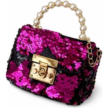 Emk Shop Emkshop Pullu Payetli Şık Süslü Çocuk Çantası Omuz Çantası Düğün Bayram Çantası